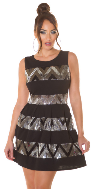 Mini dress with sequins Gold